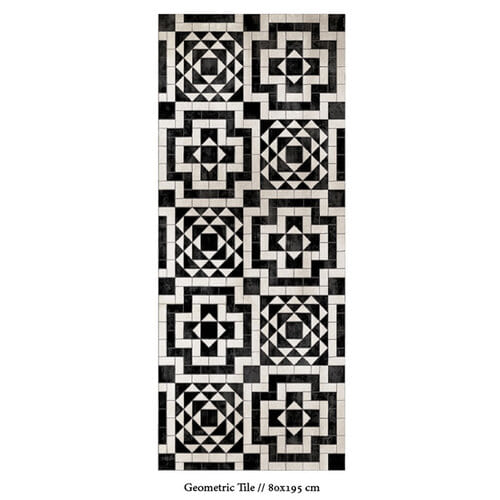베이자플로우 지오메트릭 PVC 러그 - Geometric Tile, 80x240cm(예약판매/선주문후 50일 소요)